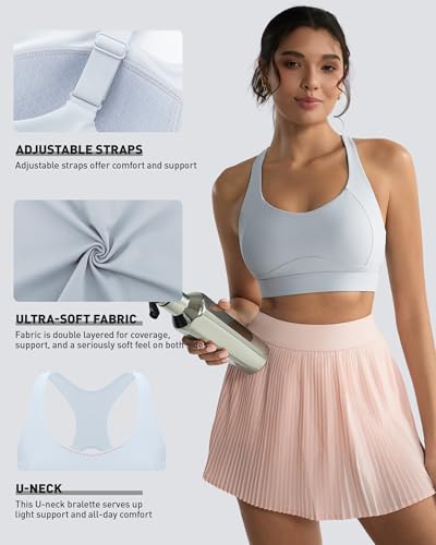 Running Girl High Impact Sports Bra for Women with Adjustable Straps & Sewn-in Pads