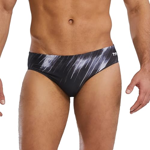 TYR Men's Cycloid Durafast Elite Swim Brief 30 Titanium Green Size 38