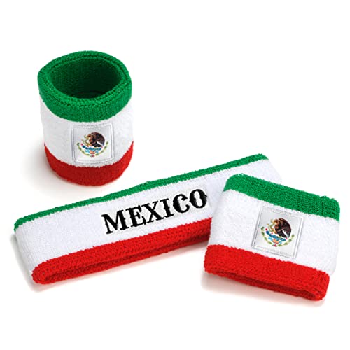 Mexico Headband & Wristbands Set - 1 Headband & 2 Wristbands