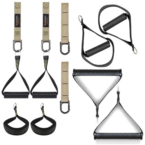 Suspension Trainer Handles Set with Integrated and Extra Wide Options
