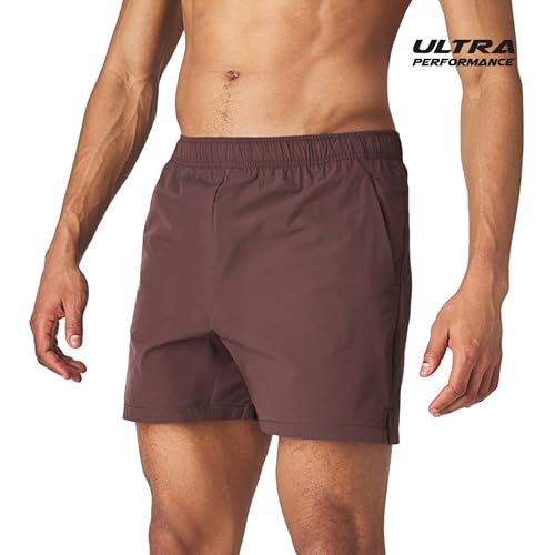 Men's 5 Inch Swim Trunks with Liner 2 Pack - Quick Dry Beach Shorts for Men, Khaki & Espresso, Medium