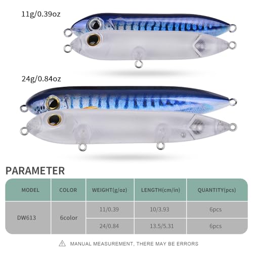 Catfish Rattling Line Float Lure - Unpainted Blank 4 Inch (6-Pack)