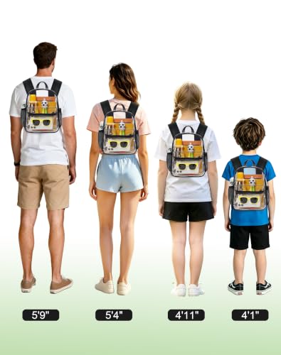 Clear Stadium Backpack, 12x11x6 Inch Event Approved Bag with Padded Straps