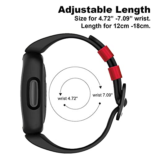Fitbit Ace 3 Silicone Waterproof Sports Watch Strap - Black/Racer Red