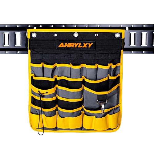 E-Track Hanging Tool Organizer, E Track Wall Hanging Pocket Tool Holder, E-Track Accessories for Enclosed Trailer, Garage Warehouse and Workshop, Etrack Wall Mount Multi Pockets Tool Organizer