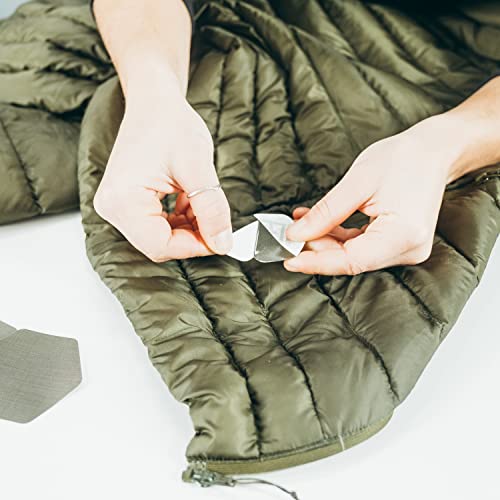Outdoor Gear Repair Patches - Hexagon Adhesive Tape for Tents & Jackets - OD Green