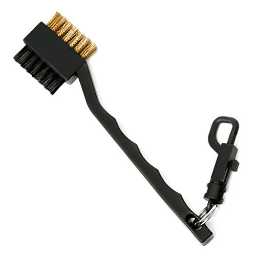 Dual-Sided Golf Club Brush and Groove Cleaner with Brass and Nylon Bristles