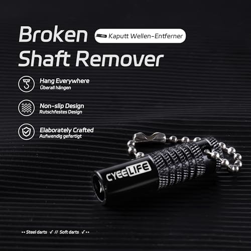 Dart Shaft Removal Tool - Aluminum Extractor Tool, Black
