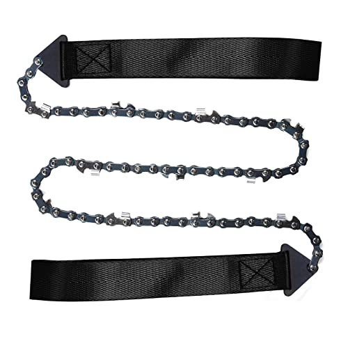 Pocket Chainsaw with Paracord Handle - 24 Inch, 11 Teeth - Black