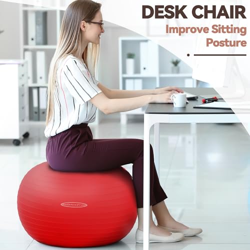 Fitvids Anti-Burst and Slip Resistant Exercise Ball Yoga Fitness
