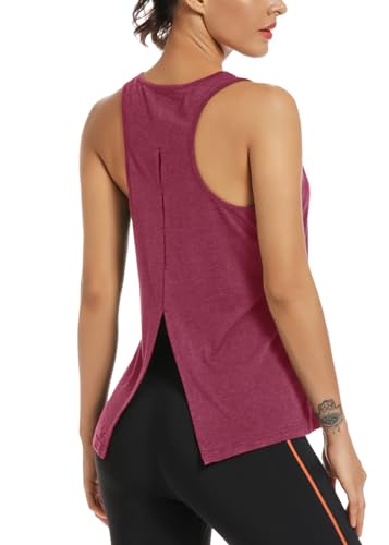 Womens Yoga Tank Top - Back Split Tie Workout Activewear