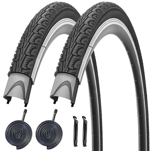 SIMEIQI 700x35C Foldable Bike Tires with 2 Tubes + Levers | Road Bicycle Replacement