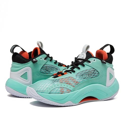 AND1 Scope Basketball Shoes for Boys and Girls, 6 Big Kid, Teal/Black