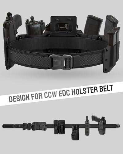 Duty Belt Tactical Molle 1.5 Inch Carry Belt with Quick Release Buckle - FAIRWIN, Black, Size S (30-36in)