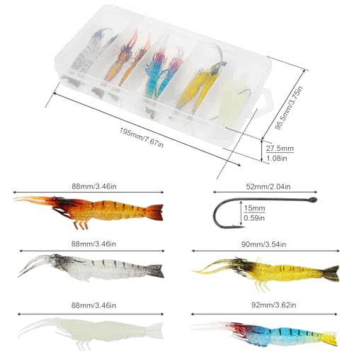 10pcs Soft Shrimp Lure Set - Realistic Silicone Bait for Fishing