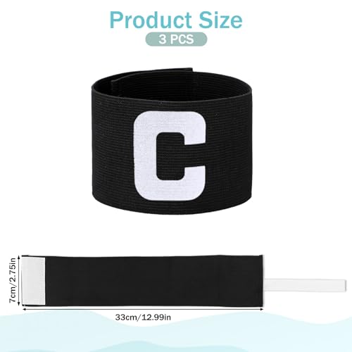 3PCS Captain Armband for Sports - Adjustable Elastic Nylon Strap