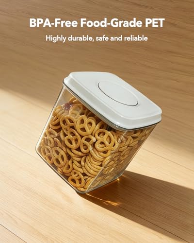 EQI 2.8QT Stackable Airtight Food Storage Containers Set with One-Touch Lid - 2-Pack