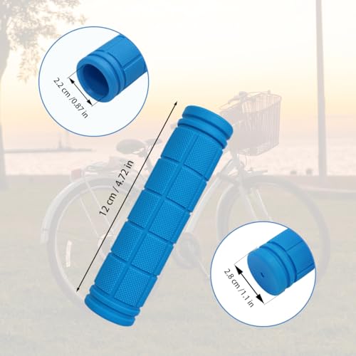 Light Blue Non-Slip Soft Rubber Bike Handle Grips - 4 Pcs