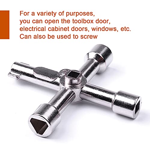 4-Way Electrical Cabinet Key - Multifunctional Zinc Alloy - 1pc