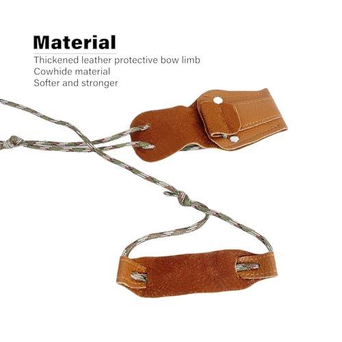 Recurve Bow Stringer Tool - Durable Cowhide & Nylon - Brown