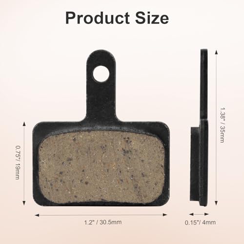 Semi-Metallic Bicycle Disc Brake Pads - 2 Pairs, Quiet MTB Brakes