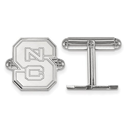Sterling Silver NC State Cufflinks - 13mm x 15mm