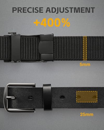 Tactical Nylon Gun Belt for Men - Quick Release EDC - Classic Black, Medium (32-38 in)