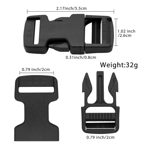 1'' Quick Side Release Buckle for Tactical Vest & Backpack - Black