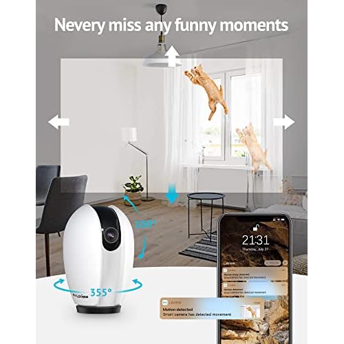 LaView Security Cameras 2k with Color Night Vision, 4MP Cameras for Home Security with Motion Detection, Two-Way Audio, Indoor WiFi Camera for Baby/Pet, Alexa, USA Cloud Service,White