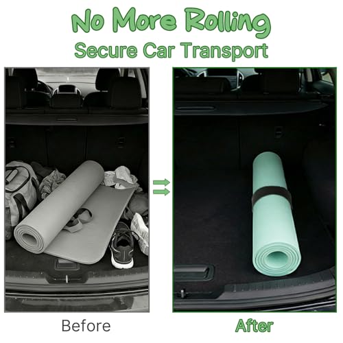 Yoga Mat Strap Slap Band - Black Silicone Holder for Rolled Mats
