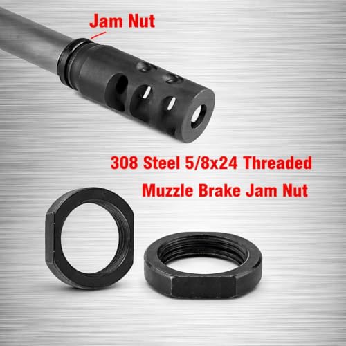 5/8-24 Black Steel Jam Nut - 2 Pieces for Muzzle Brake