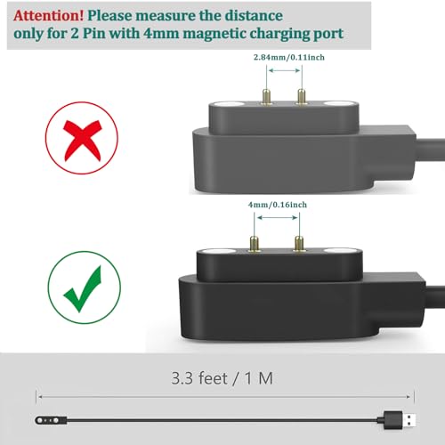Smart Watch Charger Cable for GloryFit T80 T70 T60 T50 P99 P98 - 3.3FT