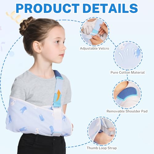 Kids Adjustable Arm Sling X-Small Whale Print for Boys & Girls - Support & Immobilizer