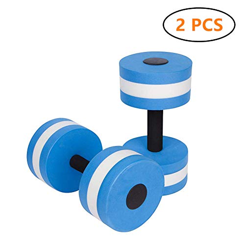 Aqua Fitness Dumbbells - Blue Water Exercise Hand Bars (Set of 2)