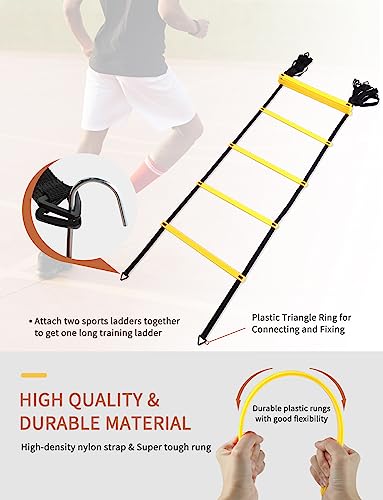 Agility Ladder Training Set with Hurdles, Cones & Resistance Bands