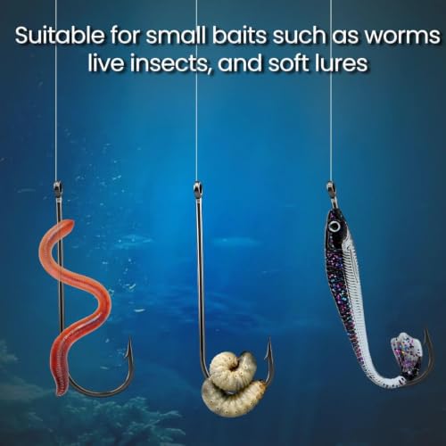 Aberdeen Fishing Hooks - 100 Pcs Long Shank Hooks #6