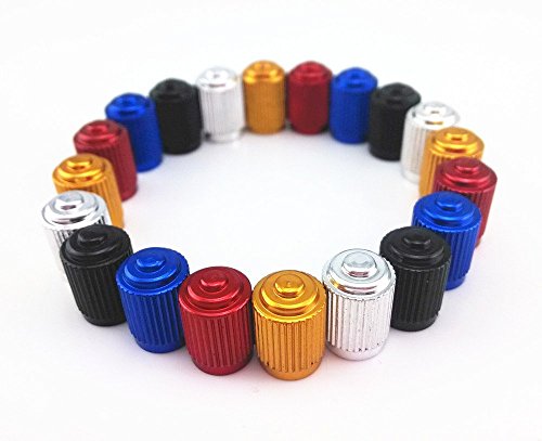 20pcs Colorful Aluminum Bicycle Tire Schrader Valve Caps
