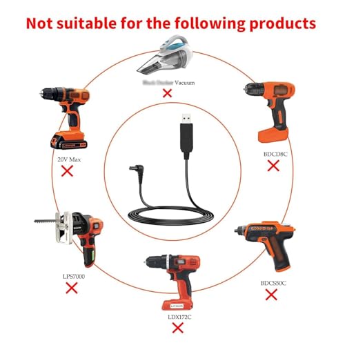 MEROM Charger Cord for Black and Decker LI3100 BDCS40G BDCS20C GSL35 Cordless Screwdriver Replacement Power Cable