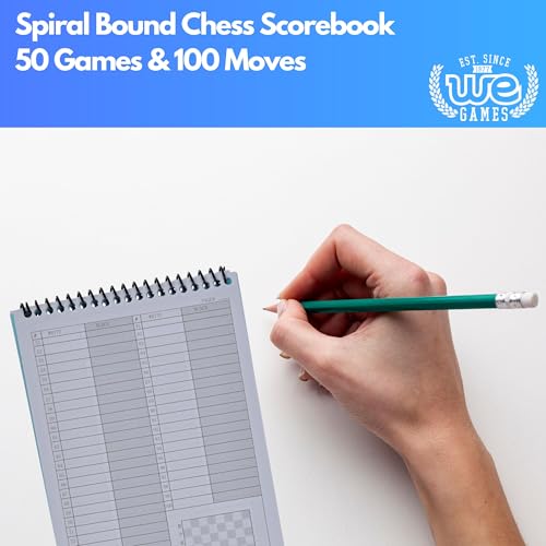 WE Games Ultimate Chess Scorebook 100 Moves - Spiral Bound & Paperback, 50 Games for Clubs & Tournaments