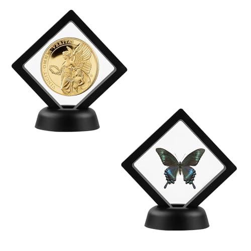 3D Floating Display Case - Challenge Coin & Jewelry Holder (4 PCS)