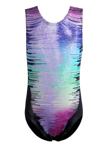 Sparkly Gymnastics Leotard for Girls - Horizontal Stripes - 2-3T