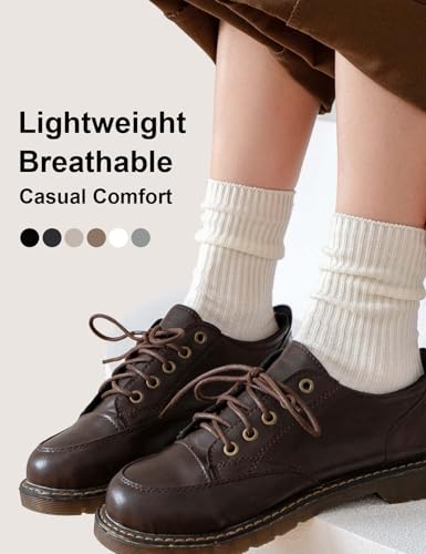 Cute Aesthetic Crew Socks - Lightweight Cotton, 9-11 Multicolor
