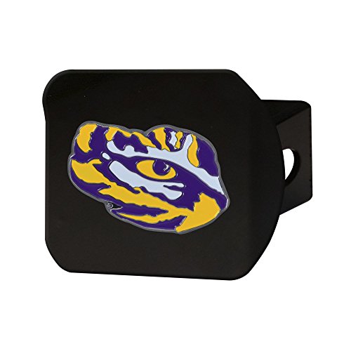 LSU Tigers Black Metal Hitch Cover with 3D Logo Emblem