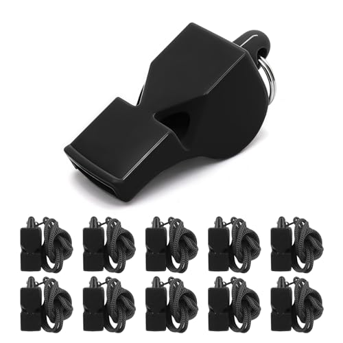 Pealess Sports Whistle with Lanyard - 120dB Sound - 5 Pack