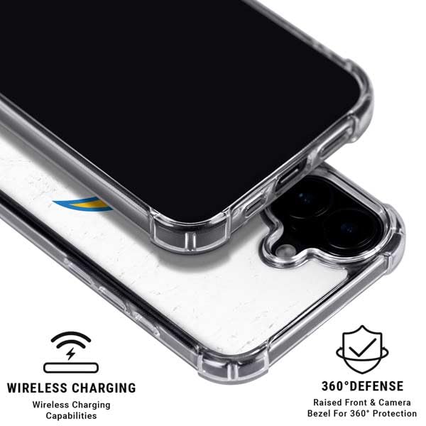 Los Angeles Chargers Clear Phone Case for iPhone 16 - Shockproof Design