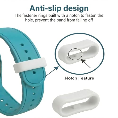 Silicone Fastener Rings for MagicBand 2.0 & Plus - 12 Pack Black & White