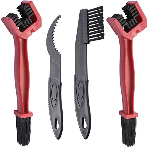 Bicycle Chain Cleaner Tool Set - Multi-Purpose Brush - Red