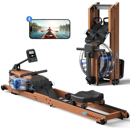 Water Rowing Machine - Foldable Solid Wood with 400LBS Capacity
