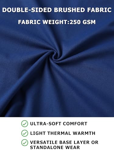 Men's Long Sleeve Turtleneck Workout Shirt - Blue, 3X-Large