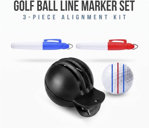 Golf Ball Liner & Marking Tool Set with 2 Fade-Resistant Stamp Markers